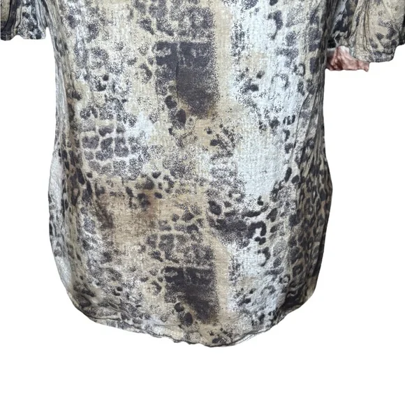 Calvin Klein Leopard Print V-Neck Women's Top Size M - Picture 8 of 15